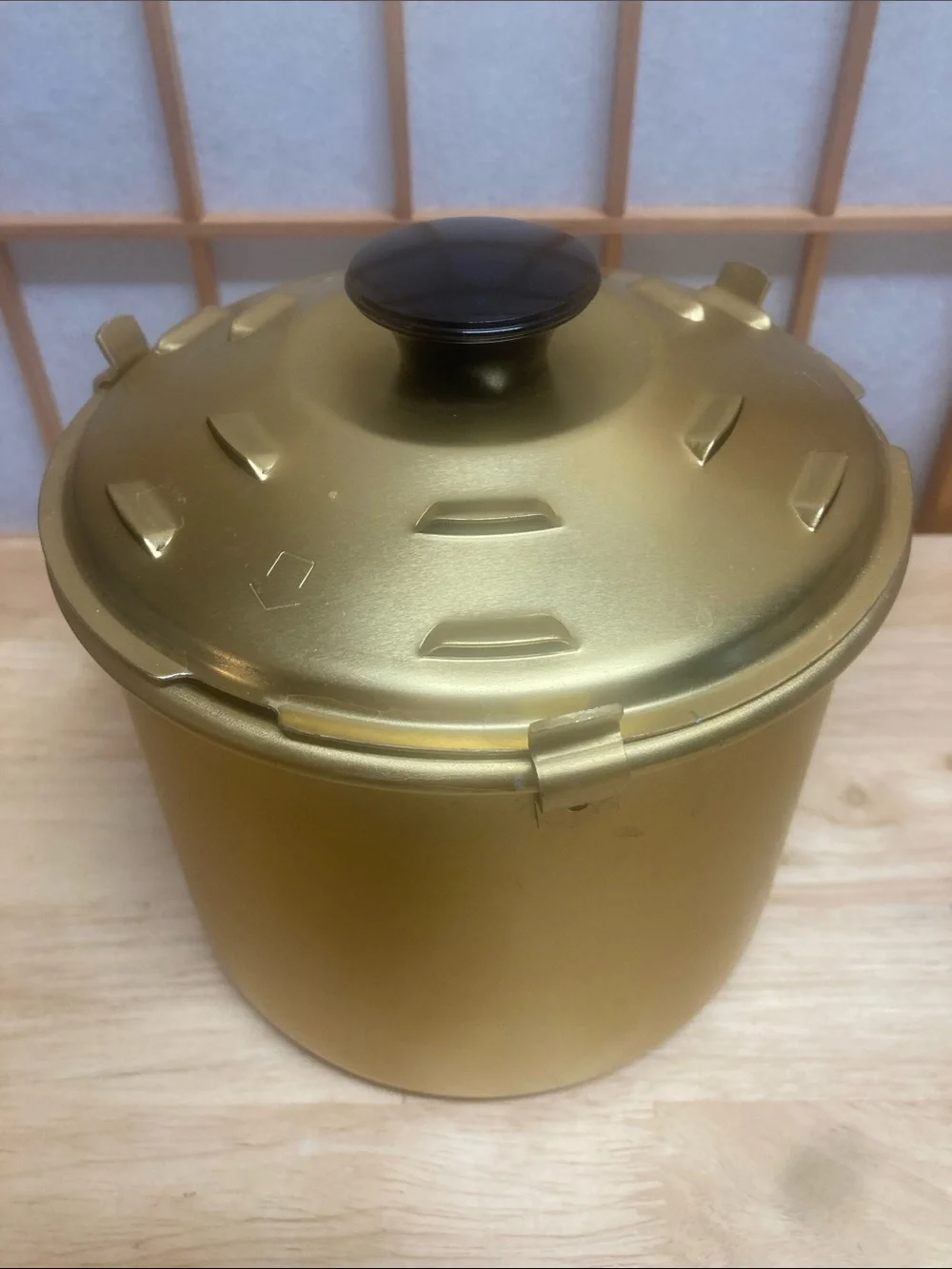 VTG 70s Rival Crock-Pot Bread 'N Cake Bake Pan & Trivet Rack Gold